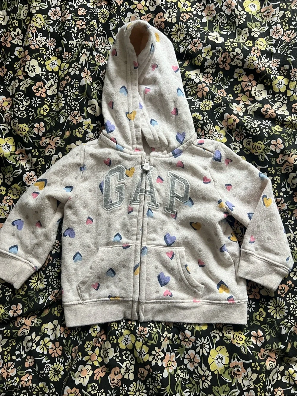Gap Zip Up Sweatshirt with Hearts